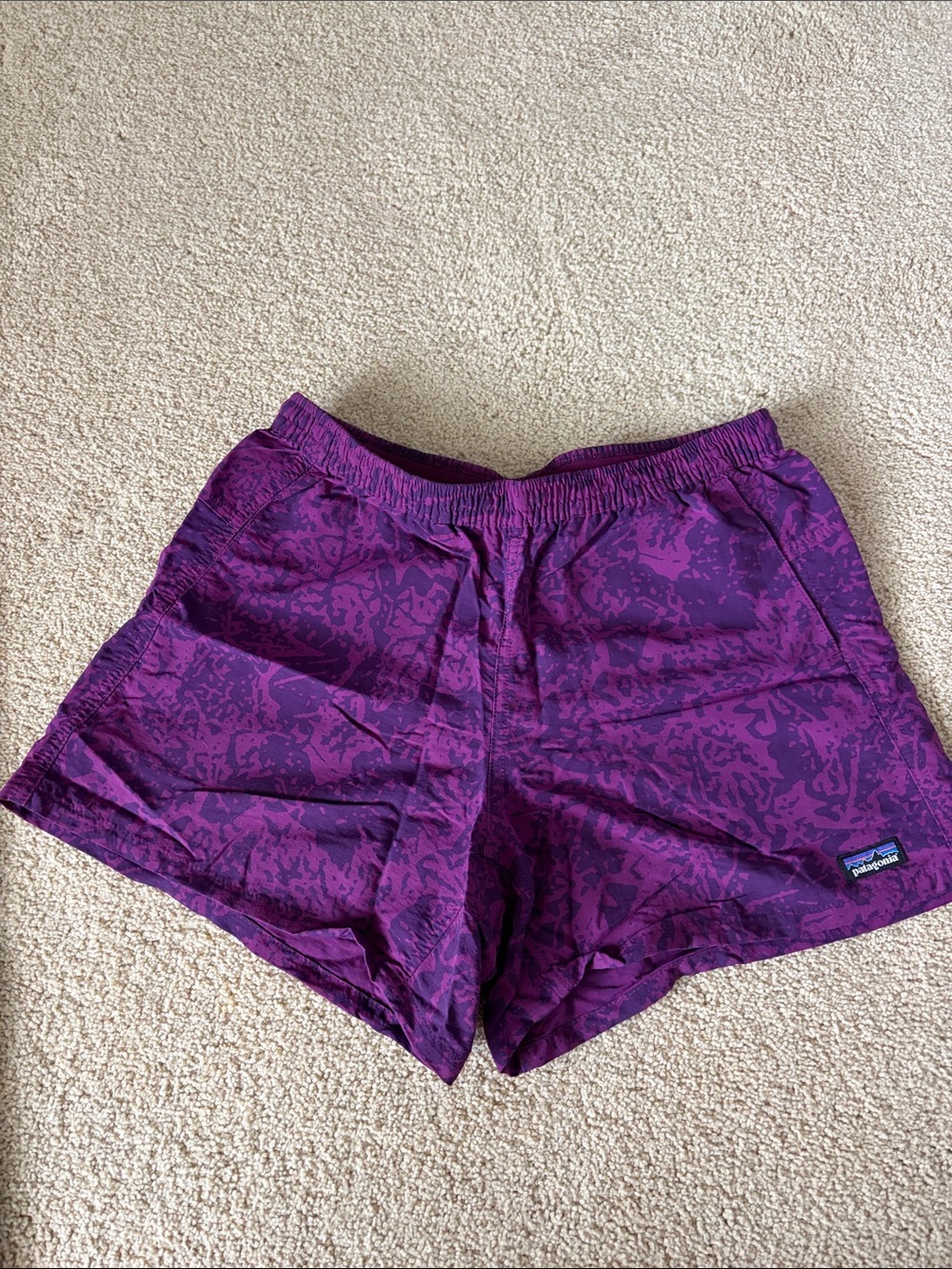 Patagonia Women's Purple Patterned Athletic Shorts